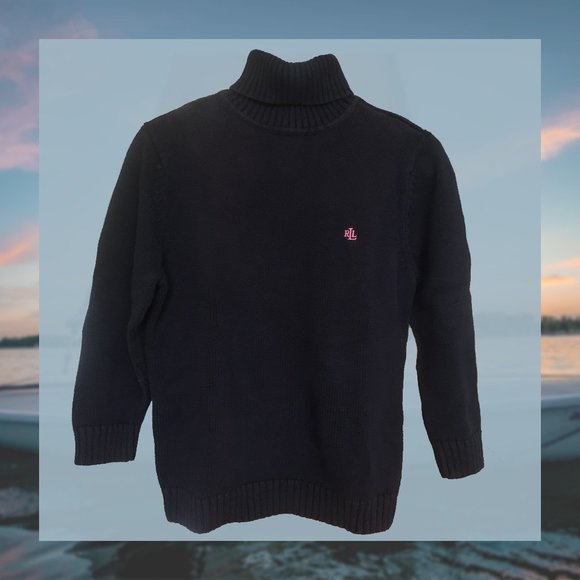 Lauren Ralph Lauren Navy Turtleneck Sweater - Picture 1 of 5